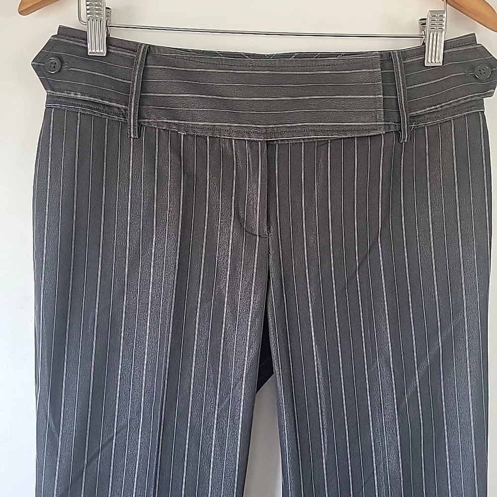 Body by Victoria Dress Pant Wide Leg Pinstripe Women's 8 Short Pants Slacks - Picture 3 of 9